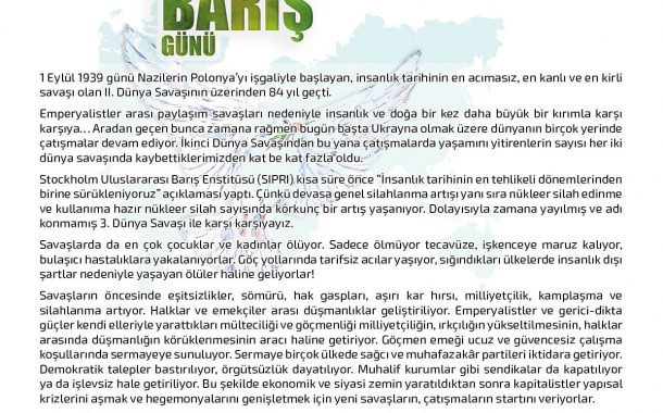 Emekçiler Dünyada Ve Ülkemizde Gerginlik, Çatışma Ve Savaş Değil Eşitlik, Özgürlük, Laiklik, Barış Ve Demokrasi İstiyor!