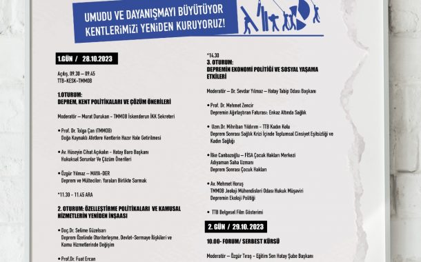 28- 29 Ekim Deprem Çalıştayı / Hatay